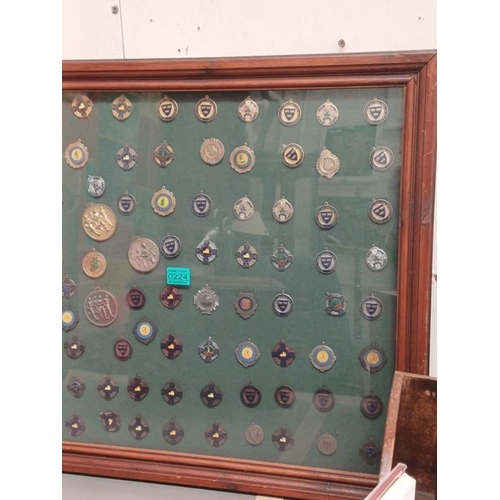 224 - Framed Collection of Athletics Medals