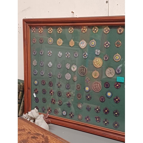 224 - Framed Collection of Athletics Medals