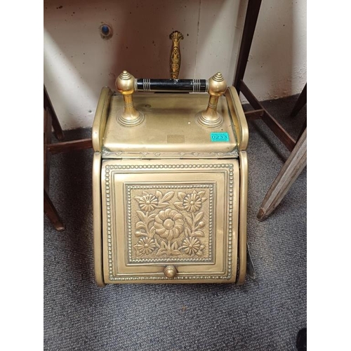 233 - Edwardian Brass Coal Box (needs a repair)