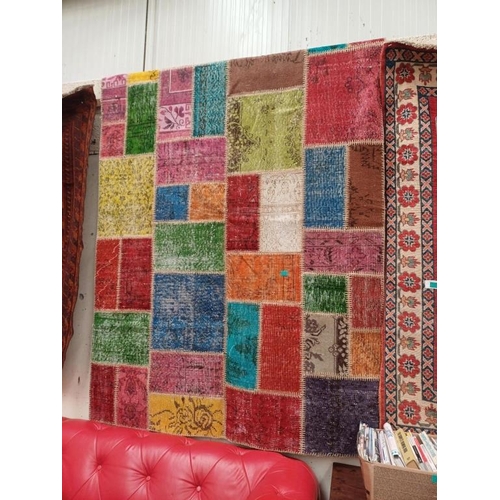 235 - Patchwork Rug : made from old Rugs - cleaned and stitched