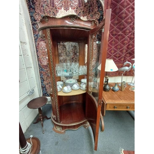 244 - Reproduction French Oval Display Cabinet with Gilt Metal Mounts (needs some glass)