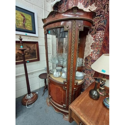 244 - Reproduction French Oval Display Cabinet with Gilt Metal Mounts (needs some glass)