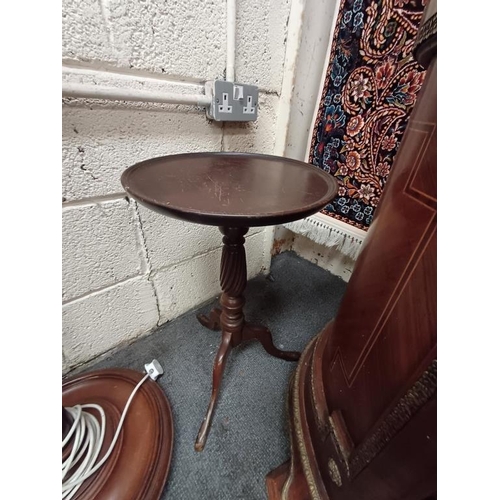 247 - Vintage Mahogany Standard Lamp and a Wine Table