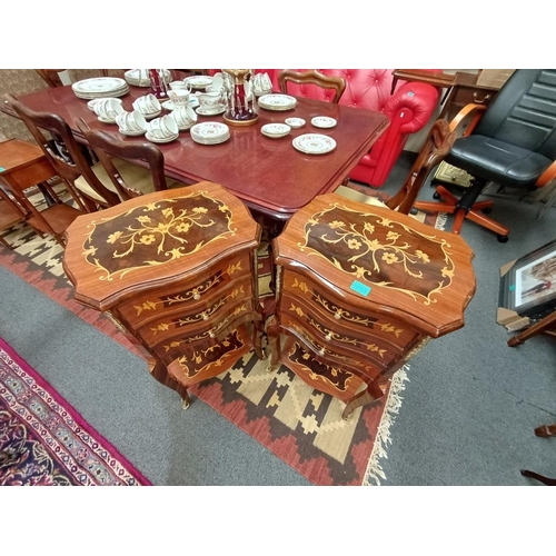 255 - Pair of French Style 3 Drawer Bedside Chests - 20th Century