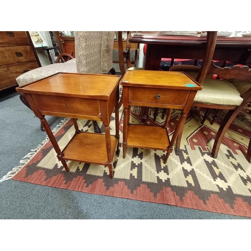 256 - Pair of Cherrywood Bedside Lamp Tables with a Drawer