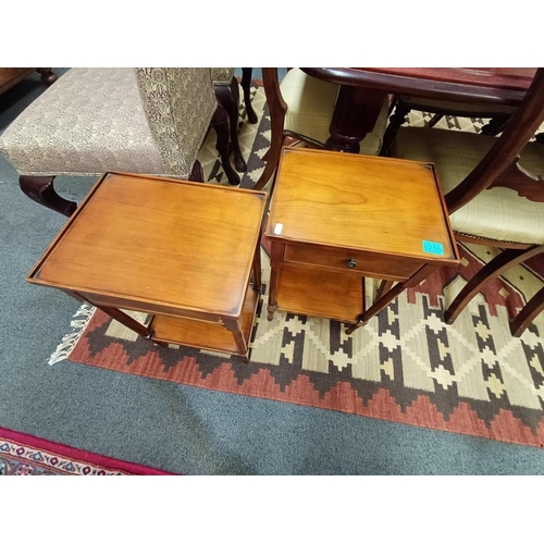 256 - Pair of Cherrywood Bedside Lamp Tables with a Drawer