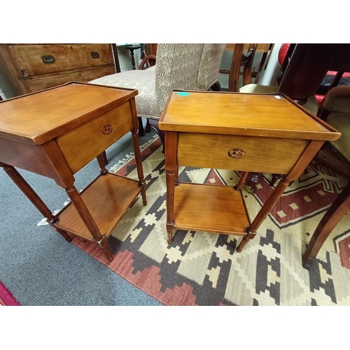 256 - Pair of Cherrywood Bedside Lamp Tables with a Drawer