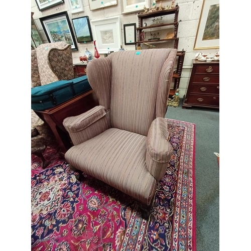 259 - Georgian Style Upholstered Wing Back Armchair