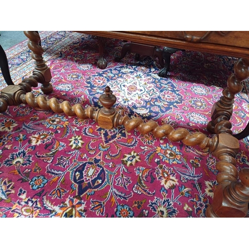 261 - 19th Century French Mahogany 2 Drawer Library Table