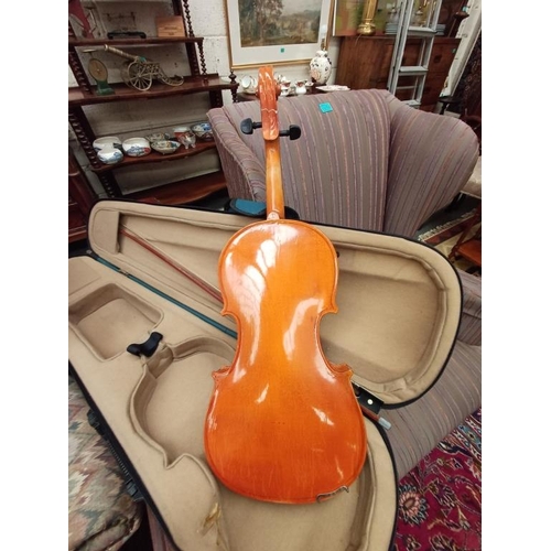 266 - Cased Fiddle and Bow