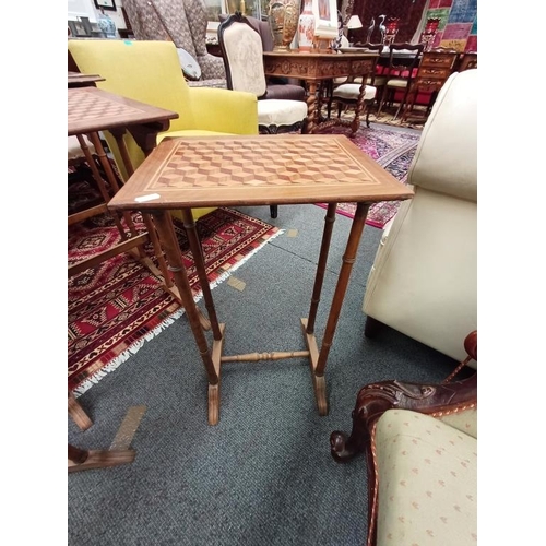 268 - Nest of 4 Parquetry Inlaid Occasional Tables