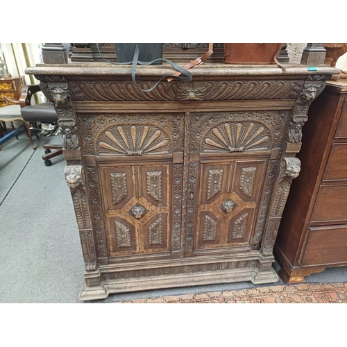 30 - 19th Century Carved Oak Court Cupboard