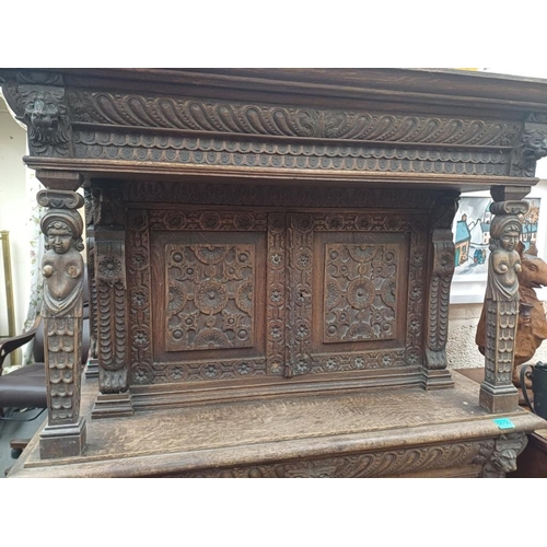 30 - 19th Century Carved Oak Court Cupboard