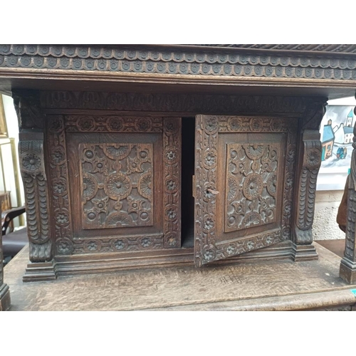 30 - 19th Century Carved Oak Court Cupboard