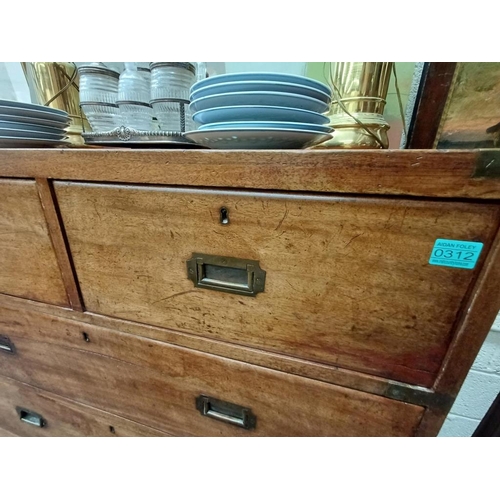 312 - 19th Century Mahogany Military Campaign Chest