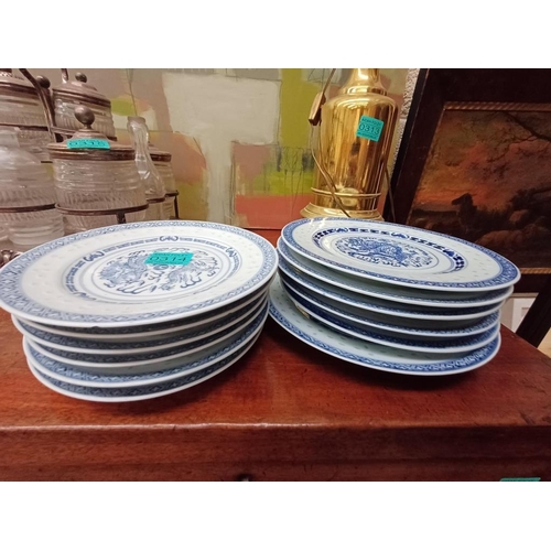 314 - Collection of Oriental Blue & White Cabinet Plates (12)