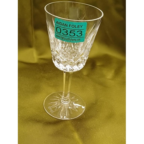 353 - Set of 6 Waterford Cut Glass White Wine