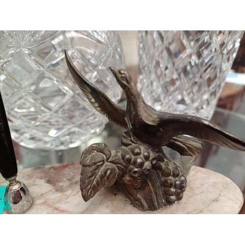 364 - Small Bronze Bird Figure on a Marble Base