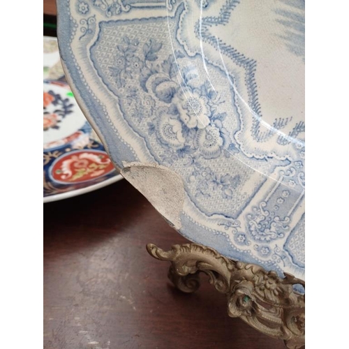 378 - Pair of Victorian Blue and White Porcelain Platters