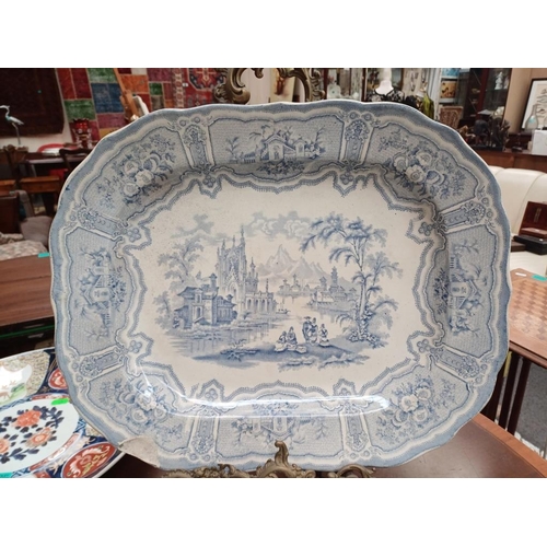 378 - Pair of Victorian Blue and White Porcelain Platters