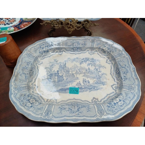 378 - Pair of Victorian Blue and White Porcelain Platters