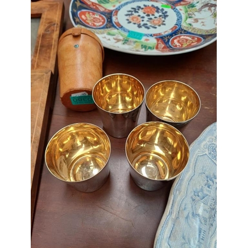 380 - Leather Cased Set of Drinking Cups