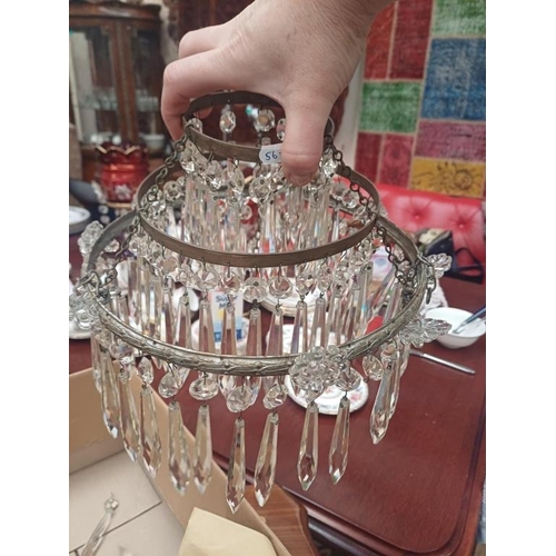 468 - Two Vintage Glass Basket Light Fittings