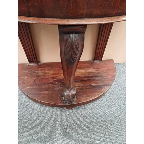 535 - Victorian Mahogany Half Moon Hall Table