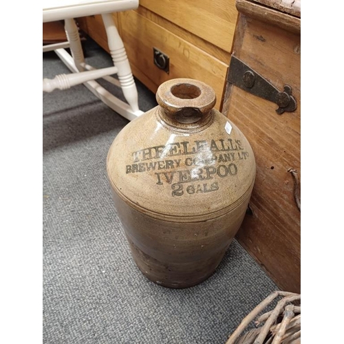 573 - Two old Ironstone Whiskey Crocks