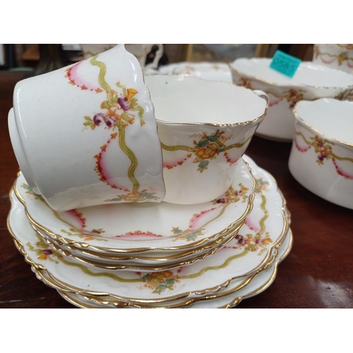 585 - 19th Century Collingwood Bone China Tea Set - serves 8 people