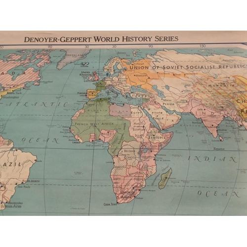 62 - Background of World War 2 Map Published by Denoyer-Geppert & Co. Chicago 