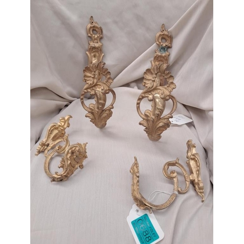 688 - Two Pairs of French Gilt Metal Curtain Ties