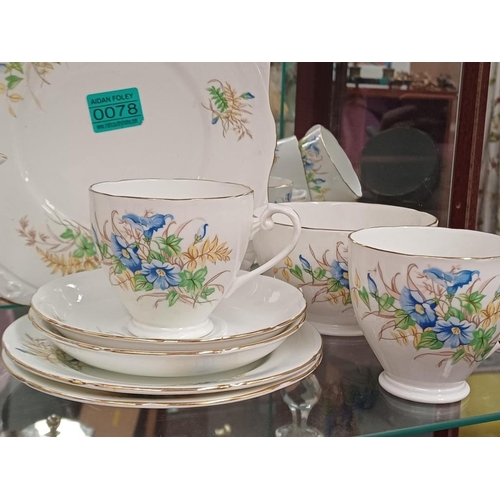 78 - English Bone China 20 Piece Tea Set (1 cup handle detached)