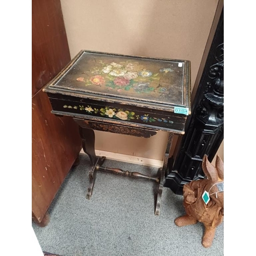 104 - 19th Century Papier Maché Sewing Table