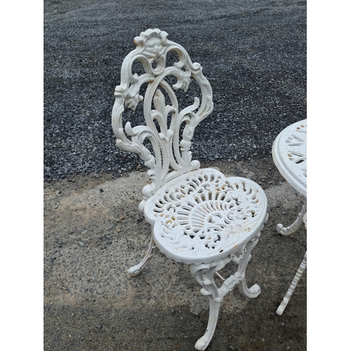 492 - Cast Iron 'Patio Set with Table and 2 Chairs