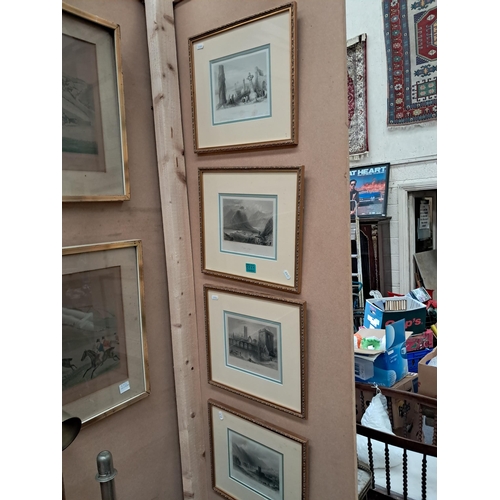 111 - Set of 4 Bartlett Prints of Ireland in good Gilt Frames