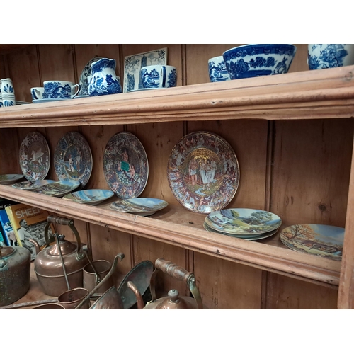 12 - Shelf of China Collector's Plates Royal Worcester and Davenport