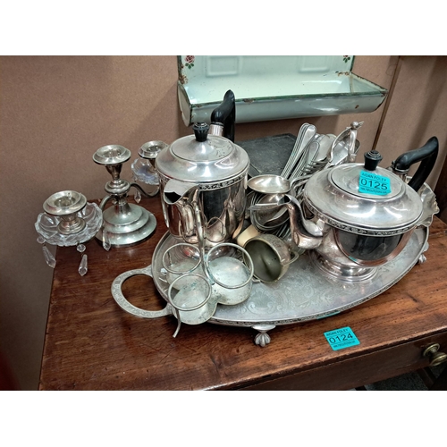 125 - Collection of Silver Plated items including Tea Pots