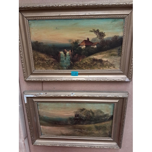 130 - Pair of Edwardian Oil Painted Landscapes in Gilt Frames