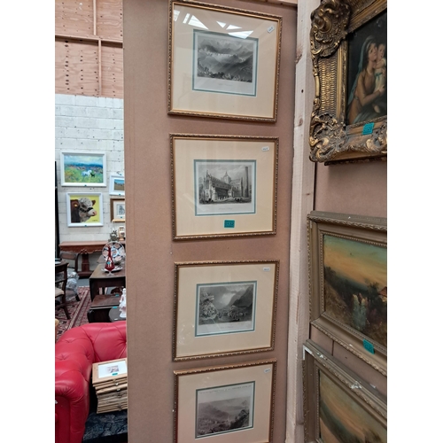 132 - Set of 4 Bartlett Prints of Ireland in good Gilt Frames