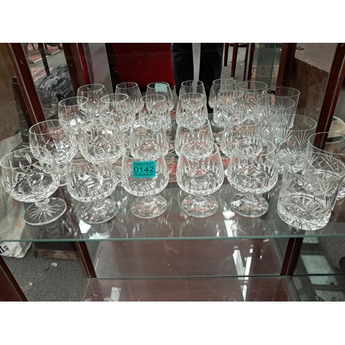 142 - Lot of 10 Brandy Glasses and 3 Whiskey Glasses