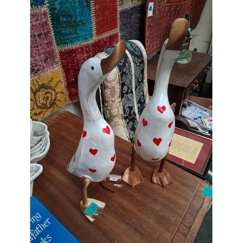 159 - Pair of Wooden Duck Figures