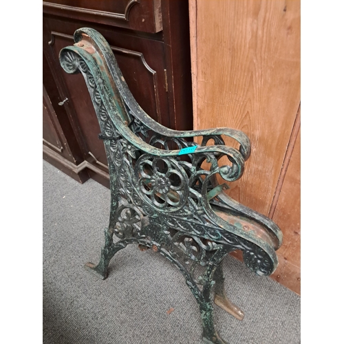 16 - Pair of heavy Antique Cast Iron Garden Seat Ends