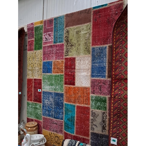 160 - Patchwork Rug: made from old rugs - cleaned and stitched