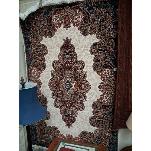 168 - Ivory and Blue Ground Rug (unused sample)