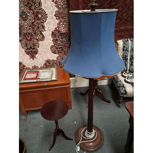 169 - Vintage Mahogany Standard Lamp and a Modern Wine Table