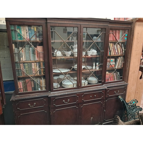 17 - Four Door Breakfast Library Bookcase (needs a polish)