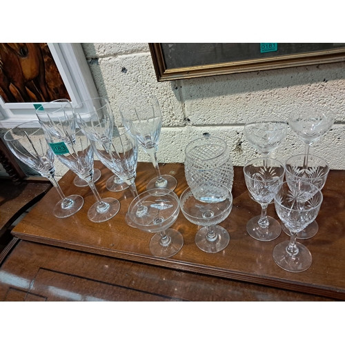 183 - Six large Wine Glasses and other Cut Glass