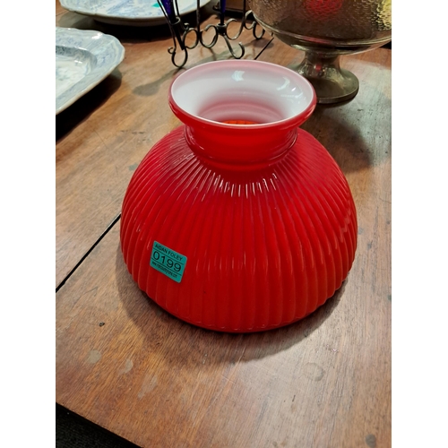 199 - Aladdin Red Glass Shade (10