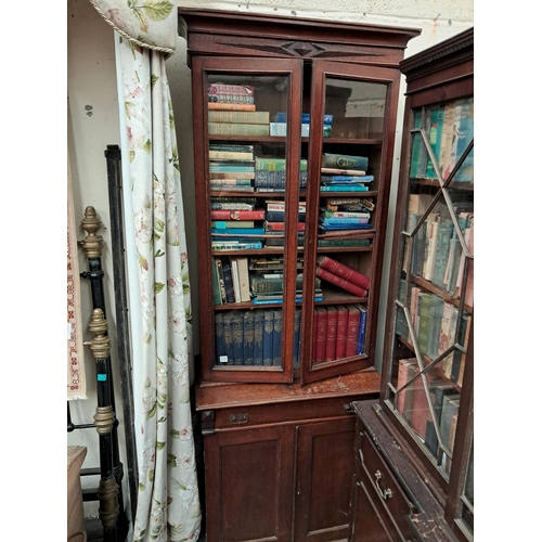 20 - Late Victorian Mahogany Bookcase - neat size, needs some restoration